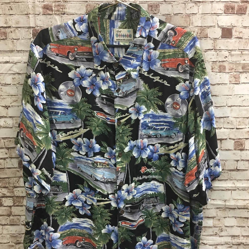 VTG Reyn Spooner Hawaiian BelAir Chevy 57 Shirt XL